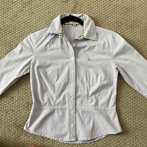 Burberry Womens Button Down (Blue/Purple/Periwinkle Color) Size XS